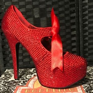 NWT Sexy Pleaser Bordello with Red Sequins - Burlesque Boudoir Dancer